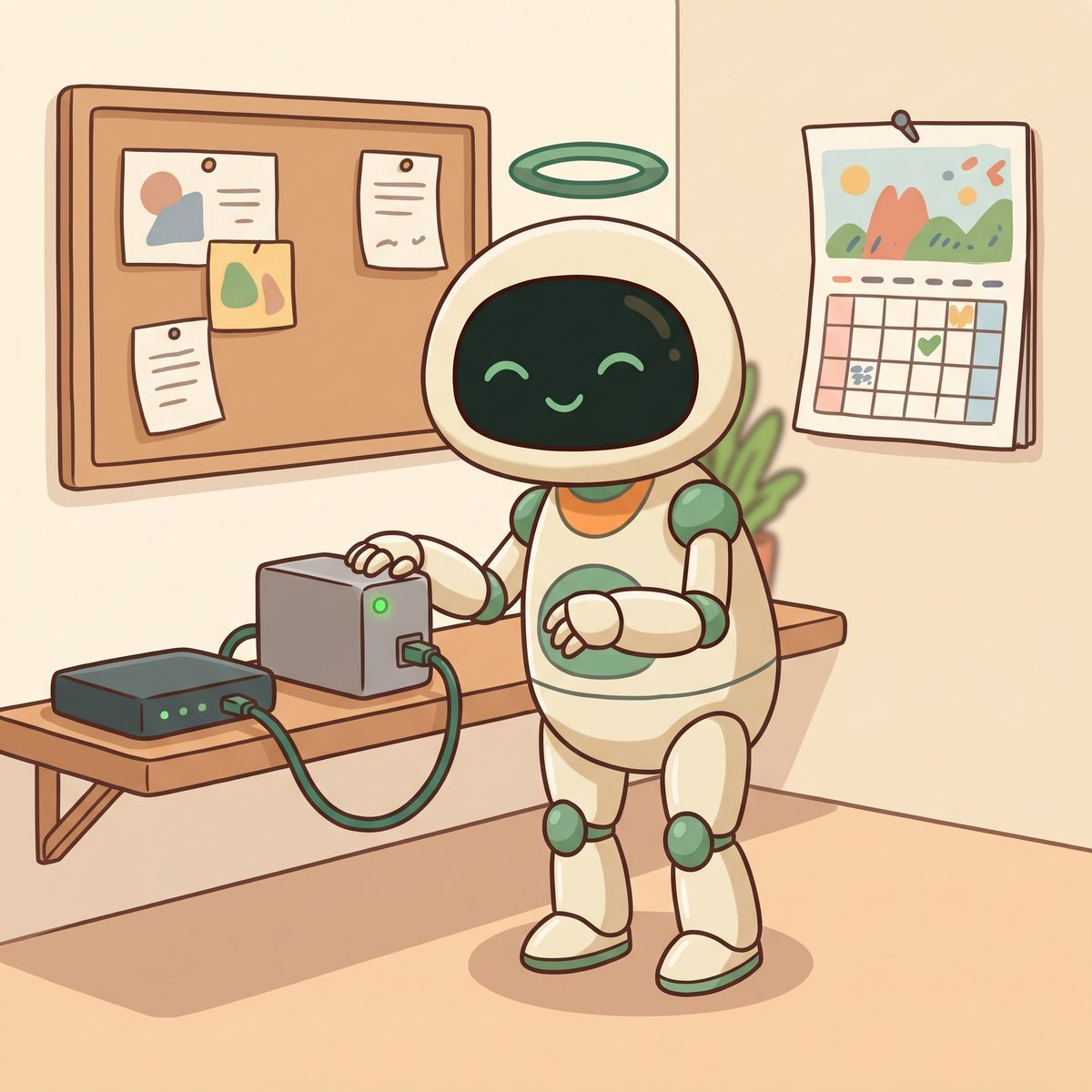 Arko, la main posée sur le petit serveur branché à la box Internet